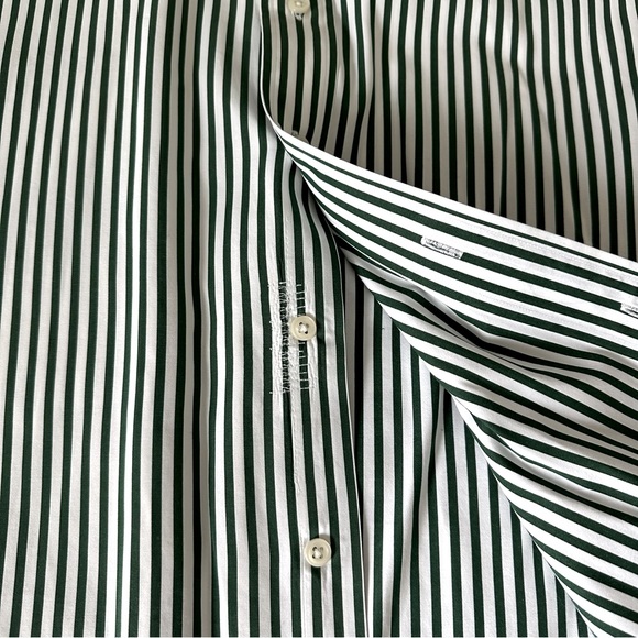 Ralph Lauren green & white stripe button down long sleeve collared shirt size XL - Picture 7 of 10